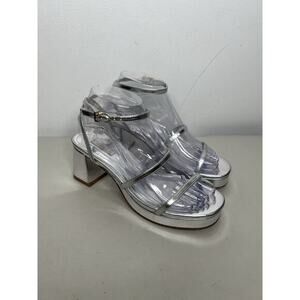 Larroude Gio Strappy Sandal In Silver Specchio Women’s Size 6.5